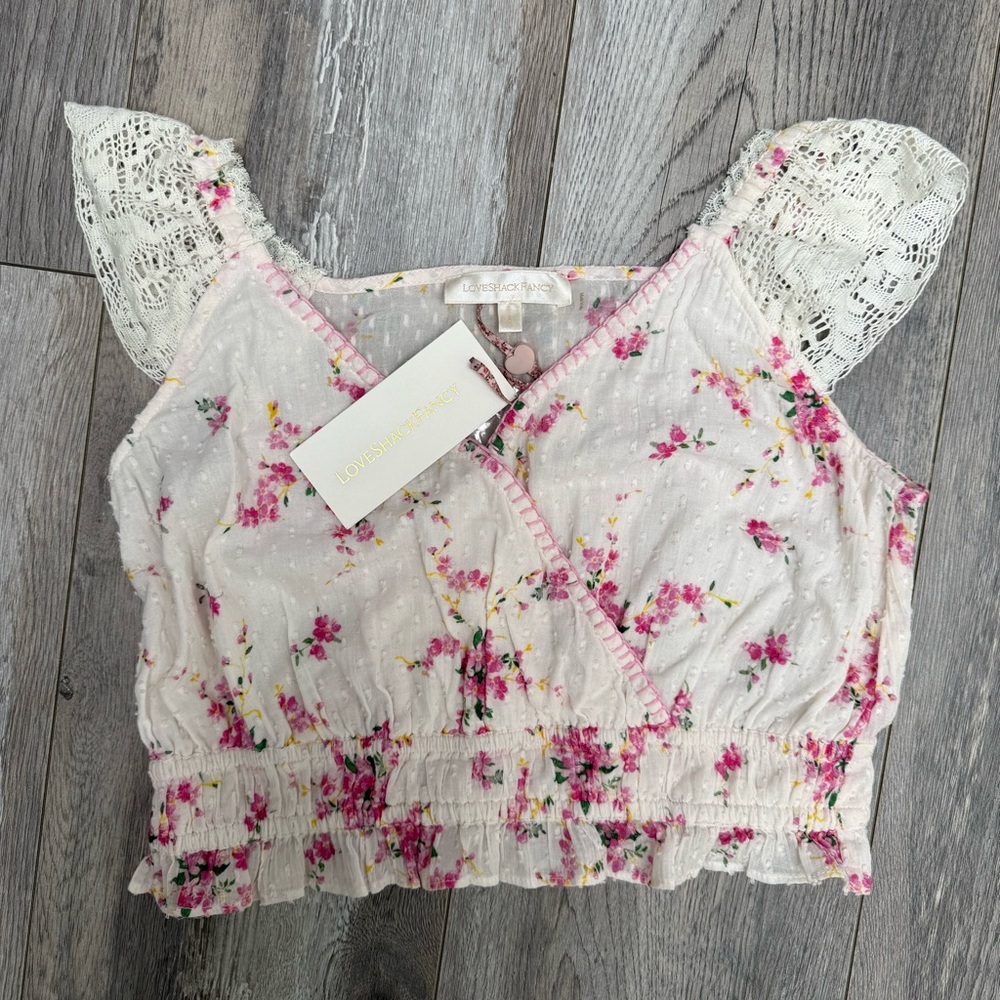 NWT $250 LoveShackFancy Drea Top Size Small